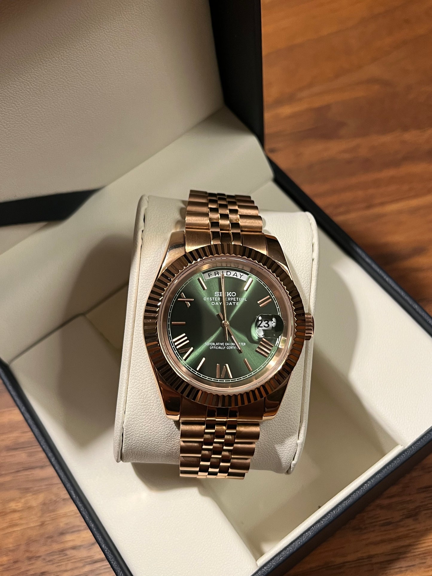 ROSEGOLD DAY & DATE GREEN